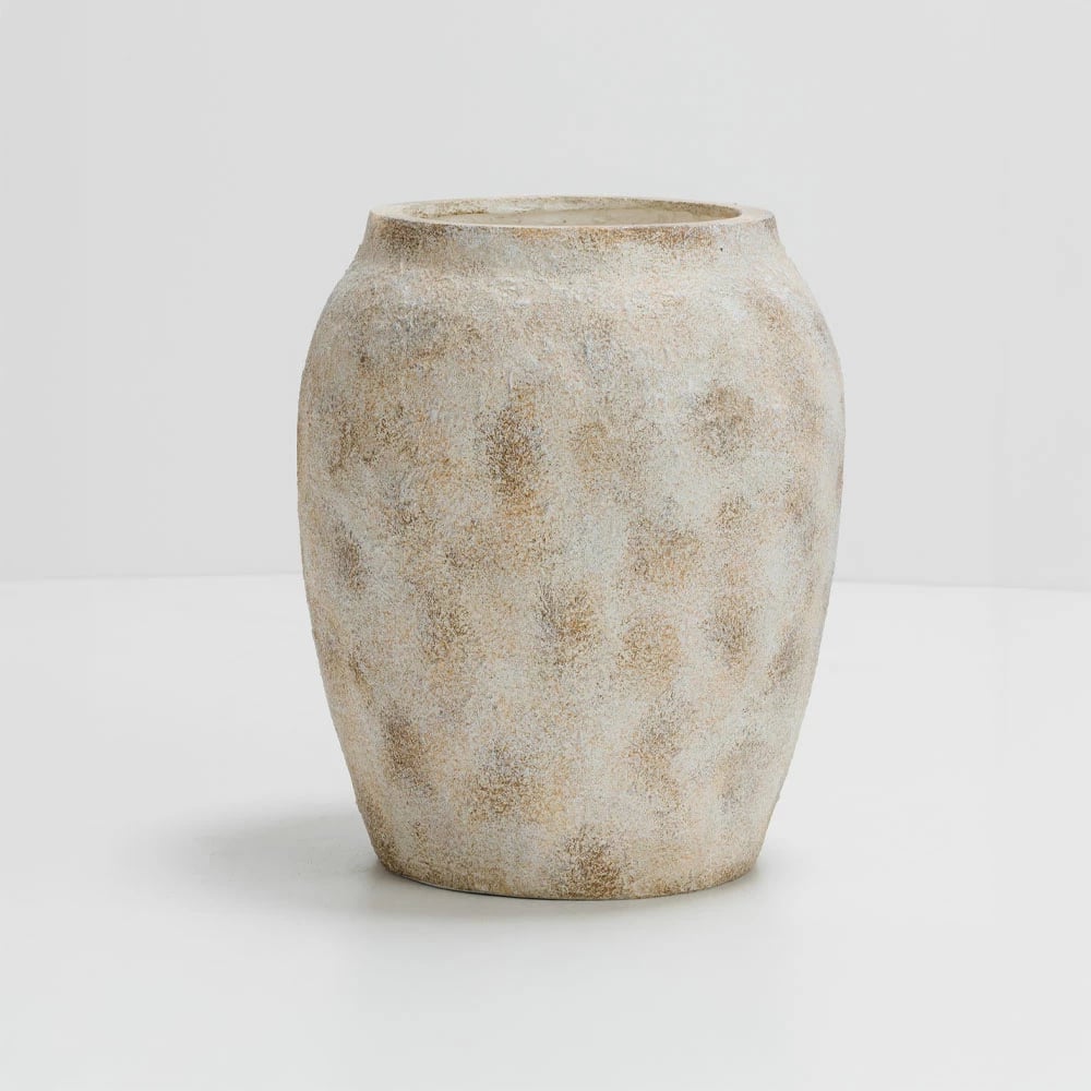 Vazo Skopelos, ngjyrë e bardhë-bezhë, 30x30x37cm