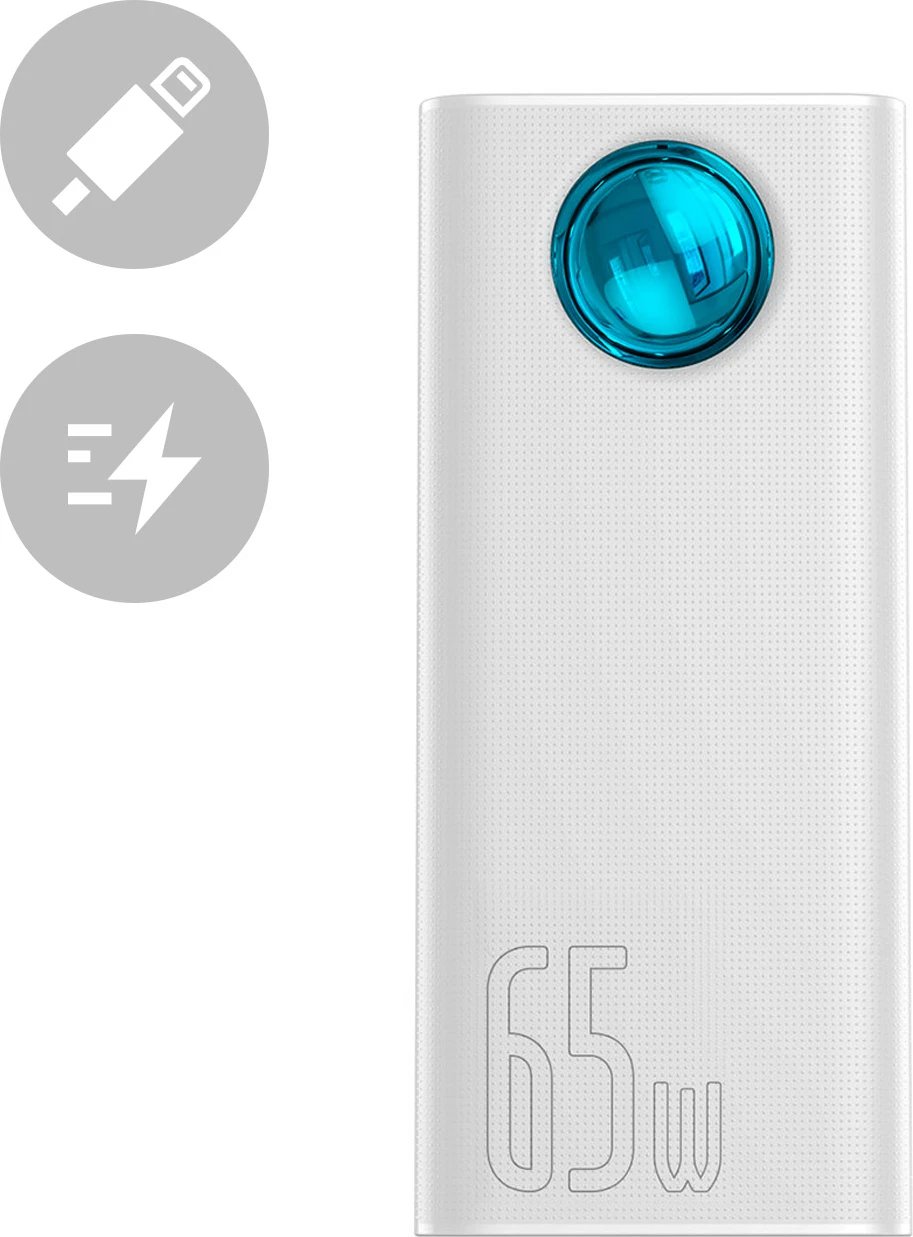 Powerbank Baseus Amblight 30000mAh, 65W, i bardhë Powerbank Baseus Amblight 30000mAh, 65W, i bardhë