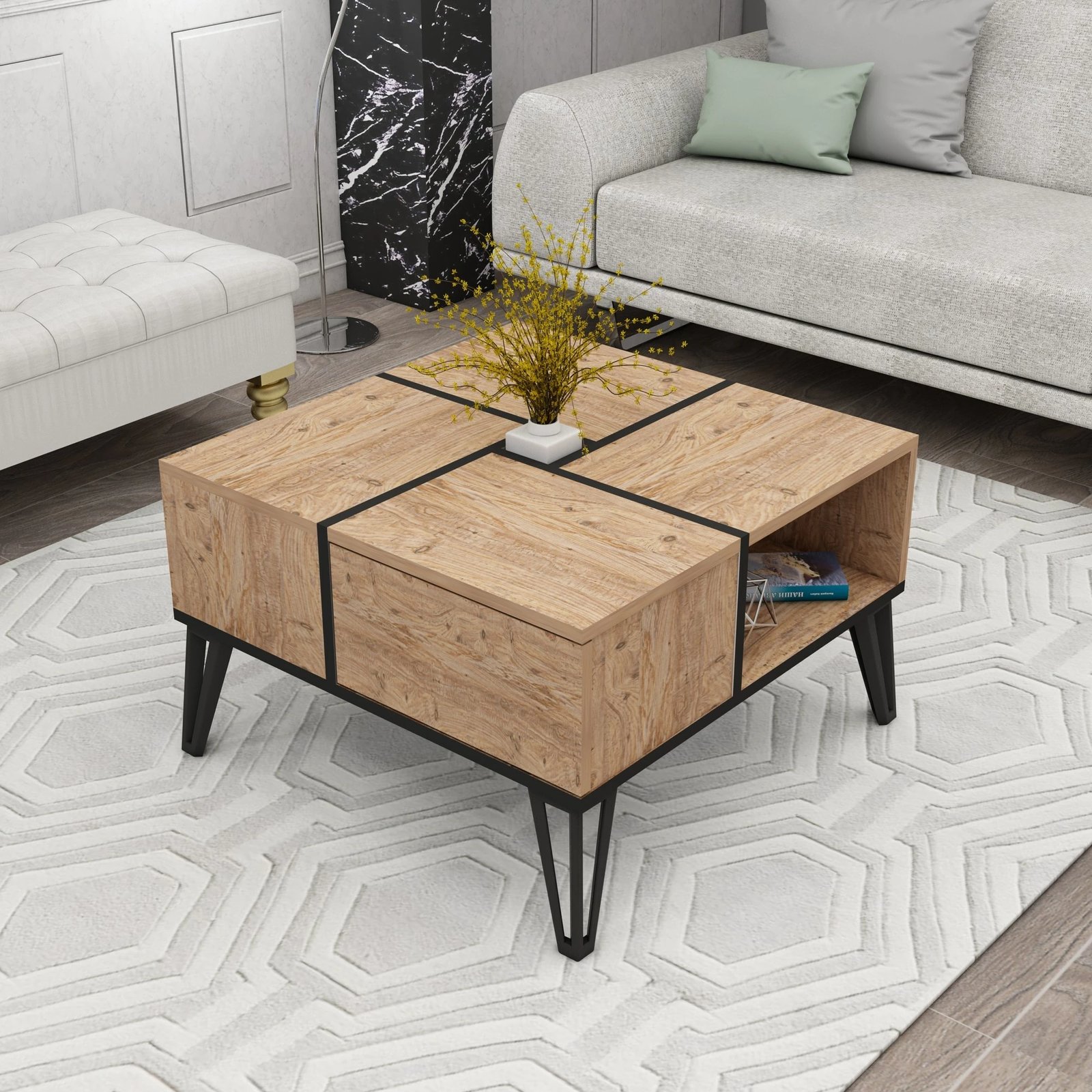 Tavolinë kafeje Hanah Home, Nirvana, ngjyrë Atlantic Pine