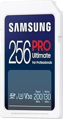 Kartë SD Pro Ultimate, Samsung, MB-SY256S/WW, 256GB, SDXC UHS-I U3 V30, lexim 200MB/s shkrim 130MB/s