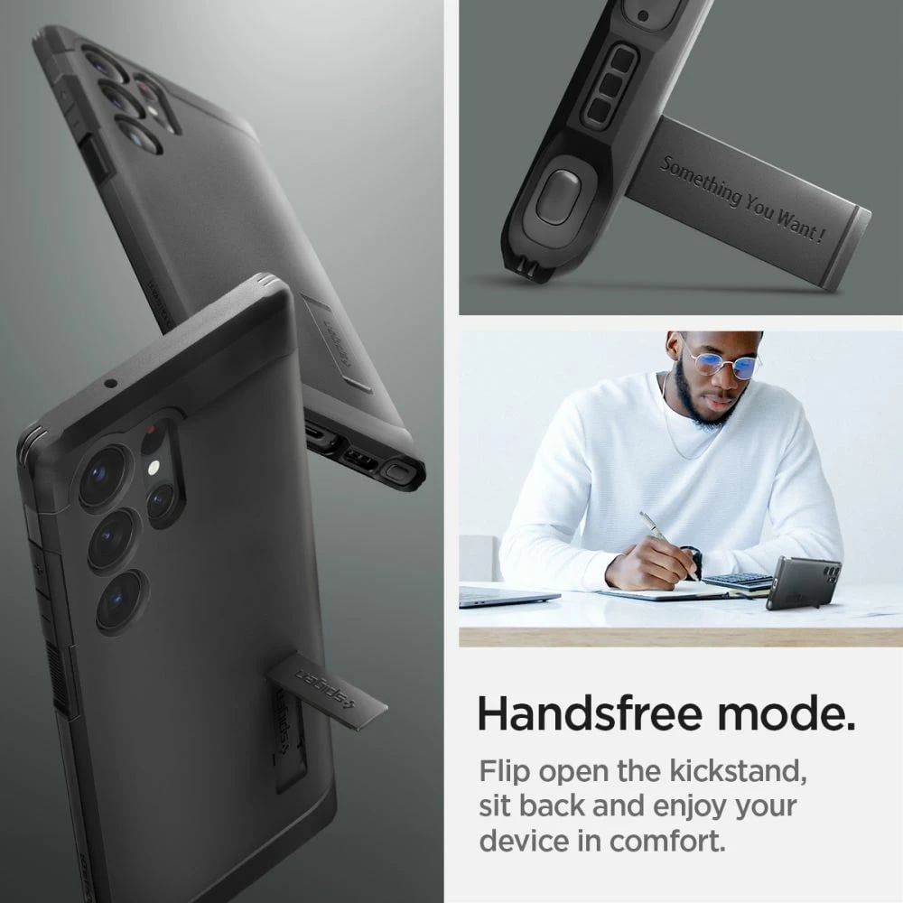 Mbështjellës Spigen Tough Armor për Samsung Galaxy S23 Ultra, i zi