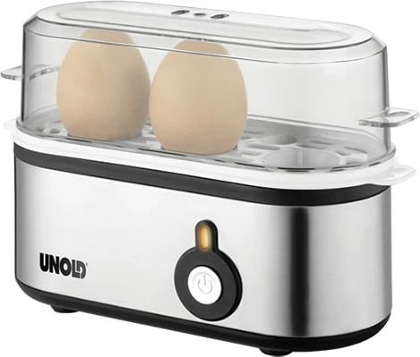 Zierës vezësh UNOLD 38610, 3 vezë, çelik inox/plastik, alarm, i zi