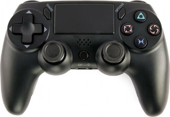 Gamepad pa tela, Gembird, JPD-PS4BT-01-BK, Bluetooth, për PS4 dhe PC, me vibrim, zi