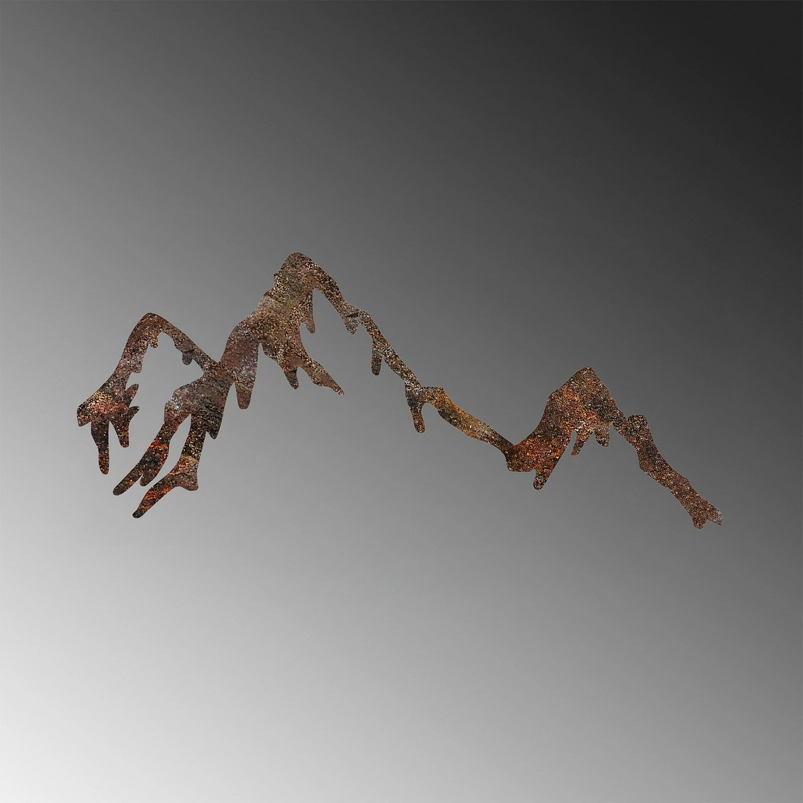 Aksesor dekorativ muri prej metali, Rusty Mountain, ngjyrë antike, 45x70cm