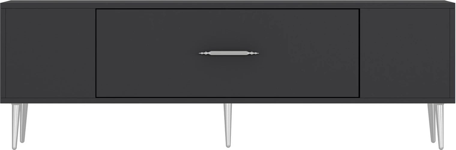 Komodë TV Skye Decor, ngjyrë antracit, argjend