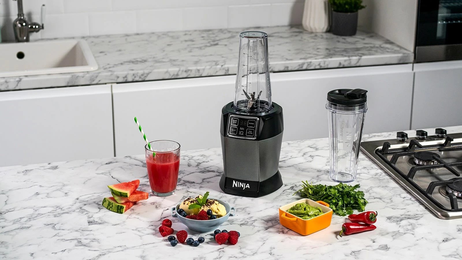 Blender Ninja BN495EU, 0.7 L, 1000 W, Anthracite, Black, Grey