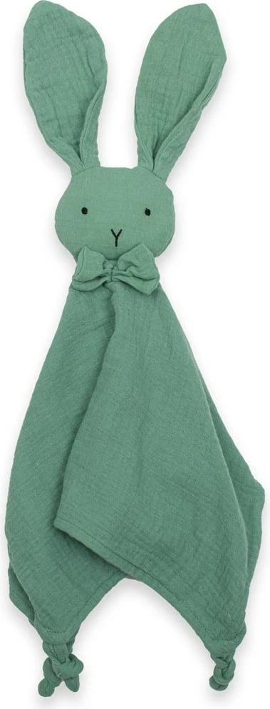 lodër ngushëlluese muslin New Baby Rabbit 30x30 cm pambuk organik, jeshile mente