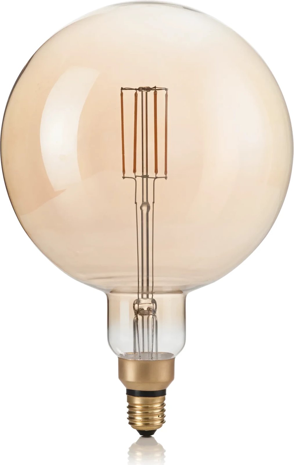 Llambë E27 glob me diametër 195 mm, fuqi 4W, temperaturë ngjyre 2200K, indeks i ngjyrave CRI 80.