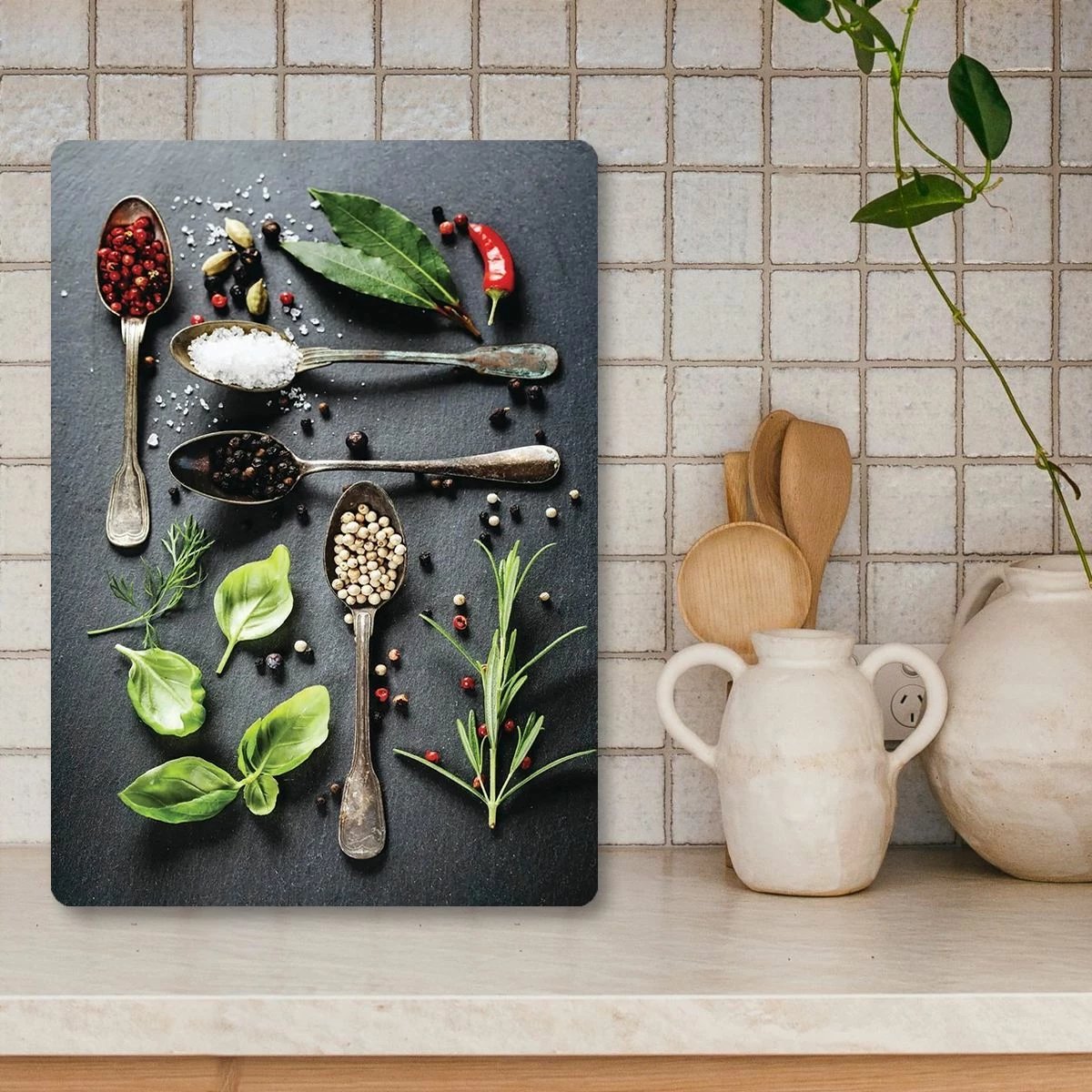 Dërrasë prerëse prej xhami të temperuar, Hermia, Ckt54 - 2535, shumëngjyrëshe, 25x35cm