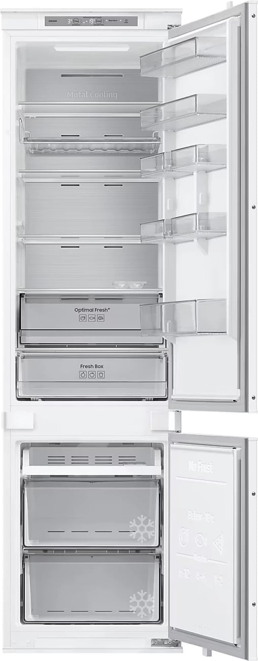 Frigorifer i integruar, Samsung BRB80F30AES0EO, 193.5 cm / 54 cm, ngrirës poshtë, klasa energjie E, i bardhë