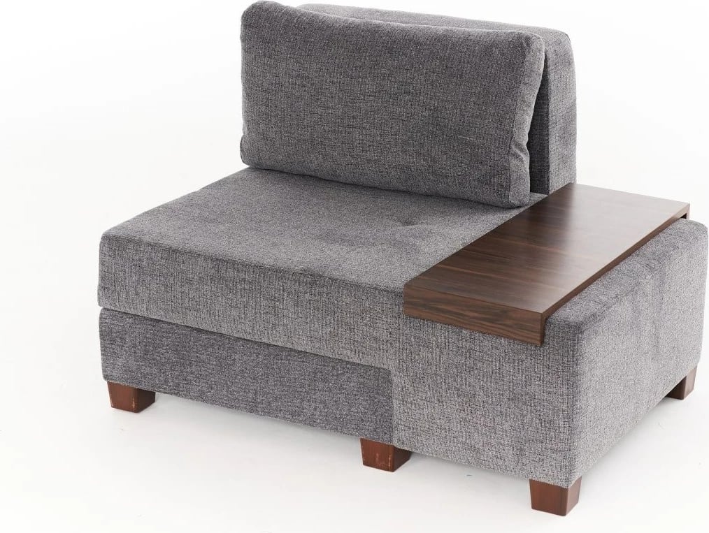 Krevate-kolltuk një vendësh, Atelier del Sofa, Perenna Chenille, e djathtë, ngjyrë gri