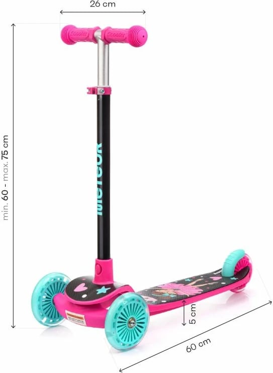 Trotinet për fëmijë Meteor, rozë