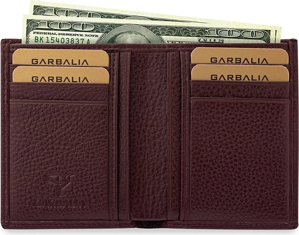 Portofol për burra, ngjyrë e kuqe claret, Zoozie Bags, Utah