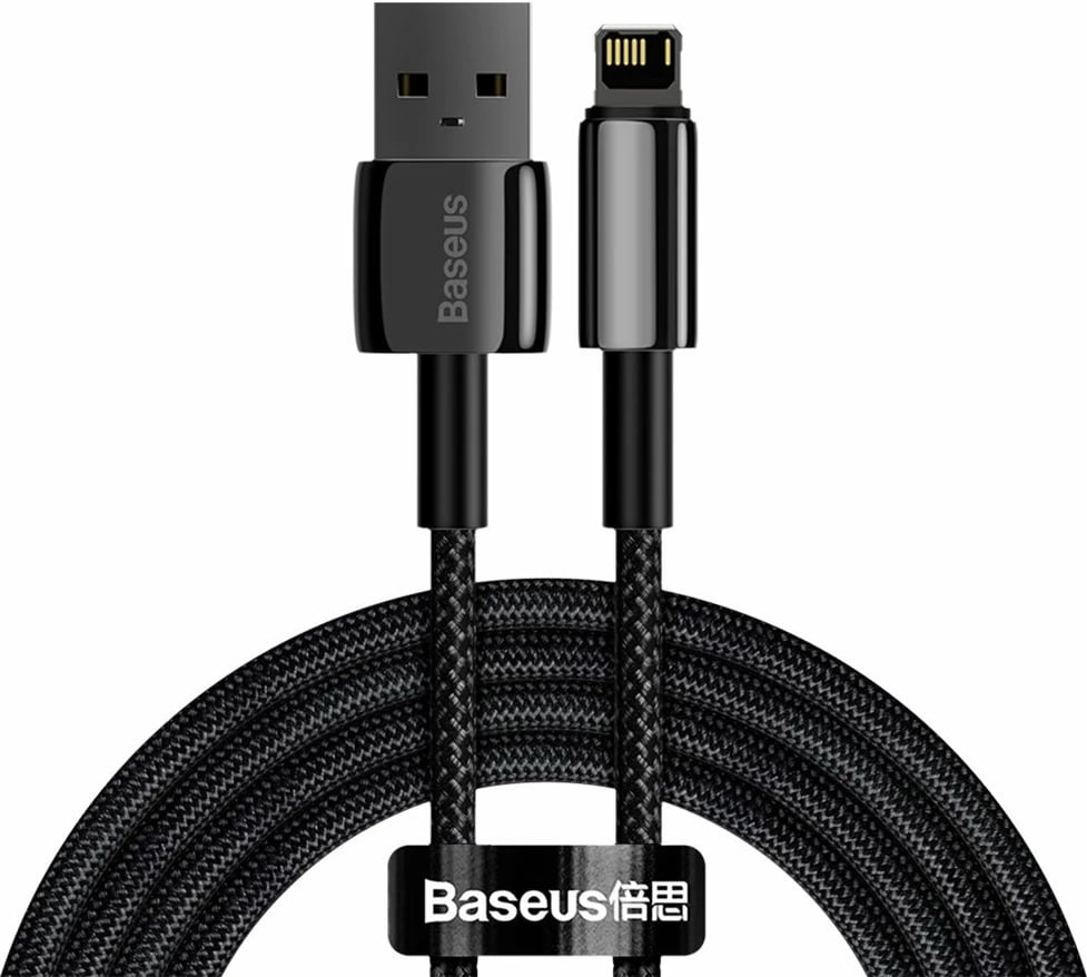 Kabllo Baseus CALWJ-A01 USB në Lightning, 2m, 2.4A, e zezë