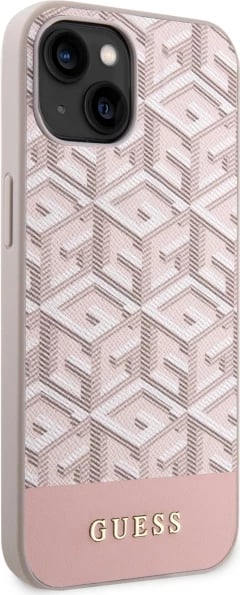 Mbështjellës Guess GCube Stripes MagSafe për iPhone 14, 6.1", Rozë