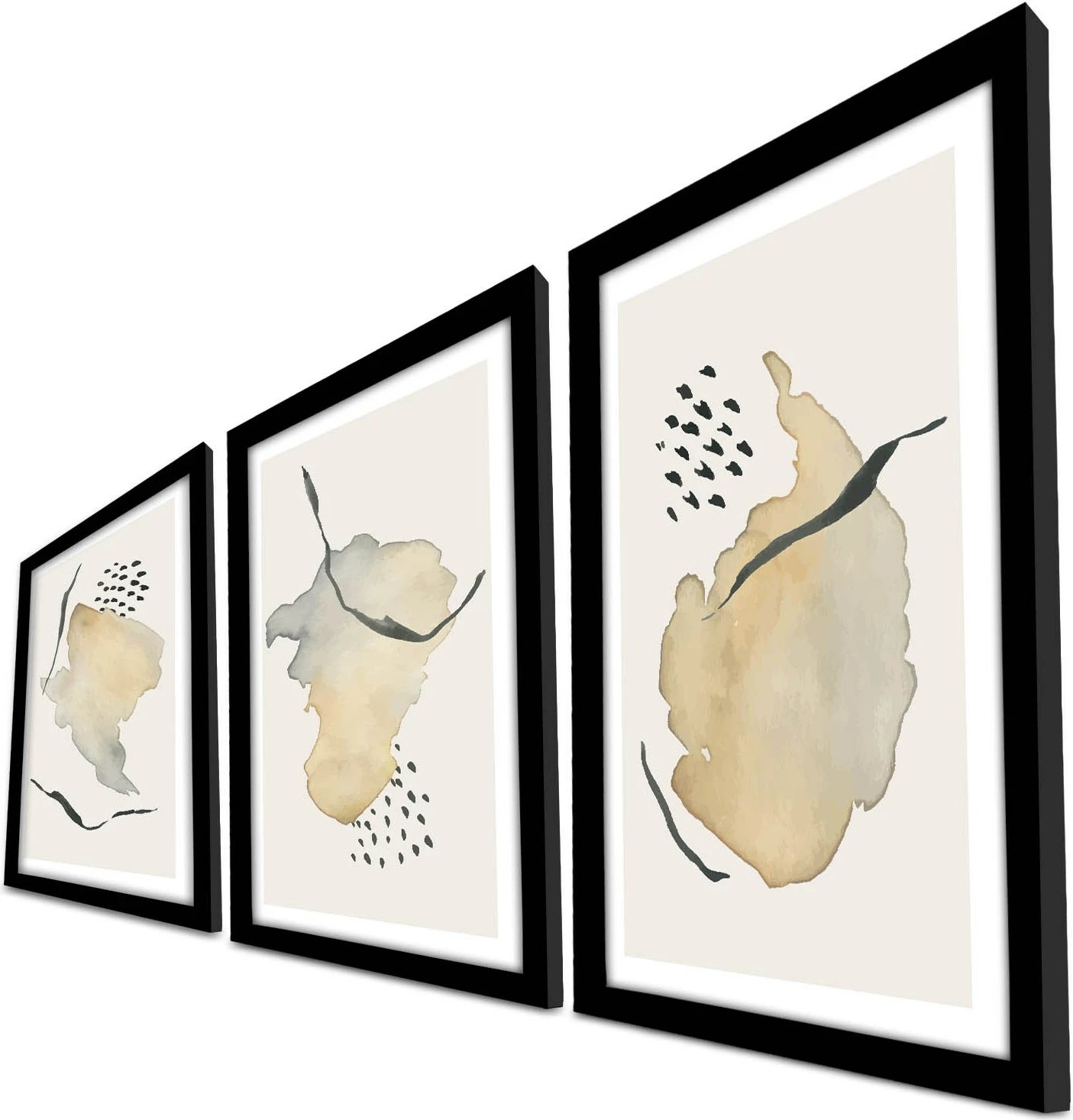 Pikturë dekorative me kornizë MDF (3 copë), Wallity, 3P3853NISCT-014