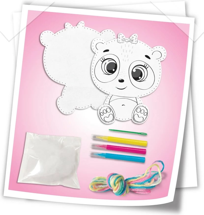 Set kreativ për qepje dhe ngjyrosje panda, Stnux, STN7908, shumëngjyrësh
