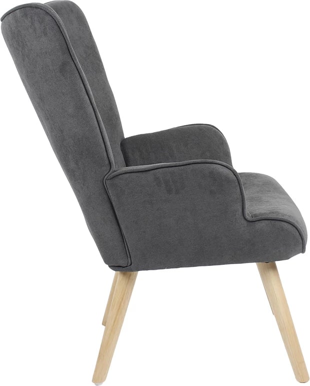 Karrige Fluffy, material stof, ngjyrë antracit-natyrale, 75x69x96cm