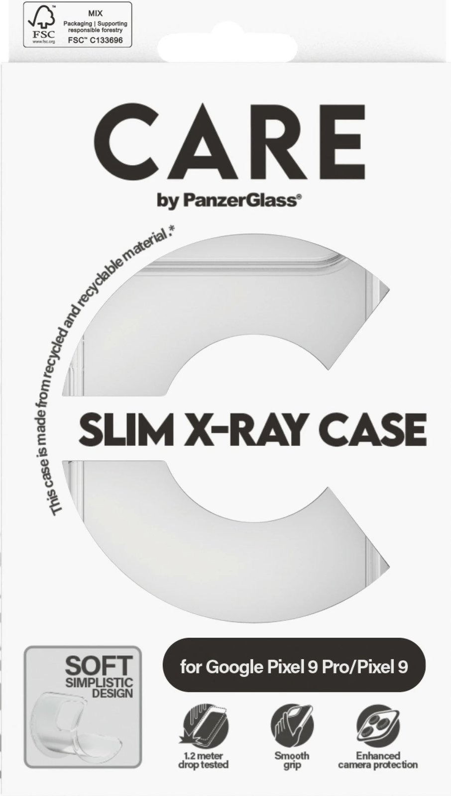 Mbështjellës PanzerGlass CARE X-Ray për Google Pixel 9 Pro/9, transparent