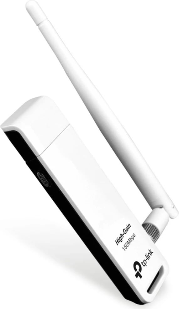 Adapter Wi‑Fi USB me antenë, TP-Link TL-WN722N, 150 Mbps, USB 2.0, i zi
