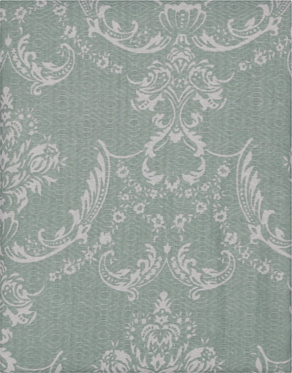 Çarçaf pique Super King, ngjyrë jeshile deti dhe e bardhë, L'essentiel, 260x220cm