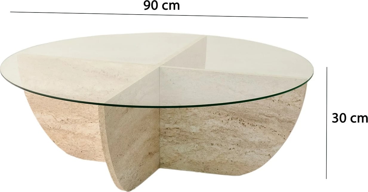 Tavolinë kafeje Hanah Home, Lily, ngjyrë travertin, 90x30cm