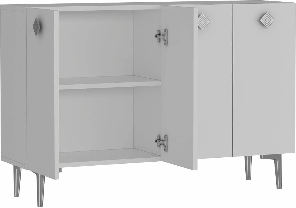 Konsol Skye Decor, e bardhë, argjend