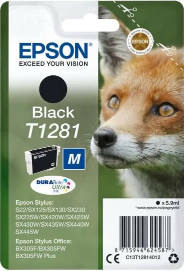 Kartushë bojë, Epson T1281 C13T12814012, origjinale, e zezë