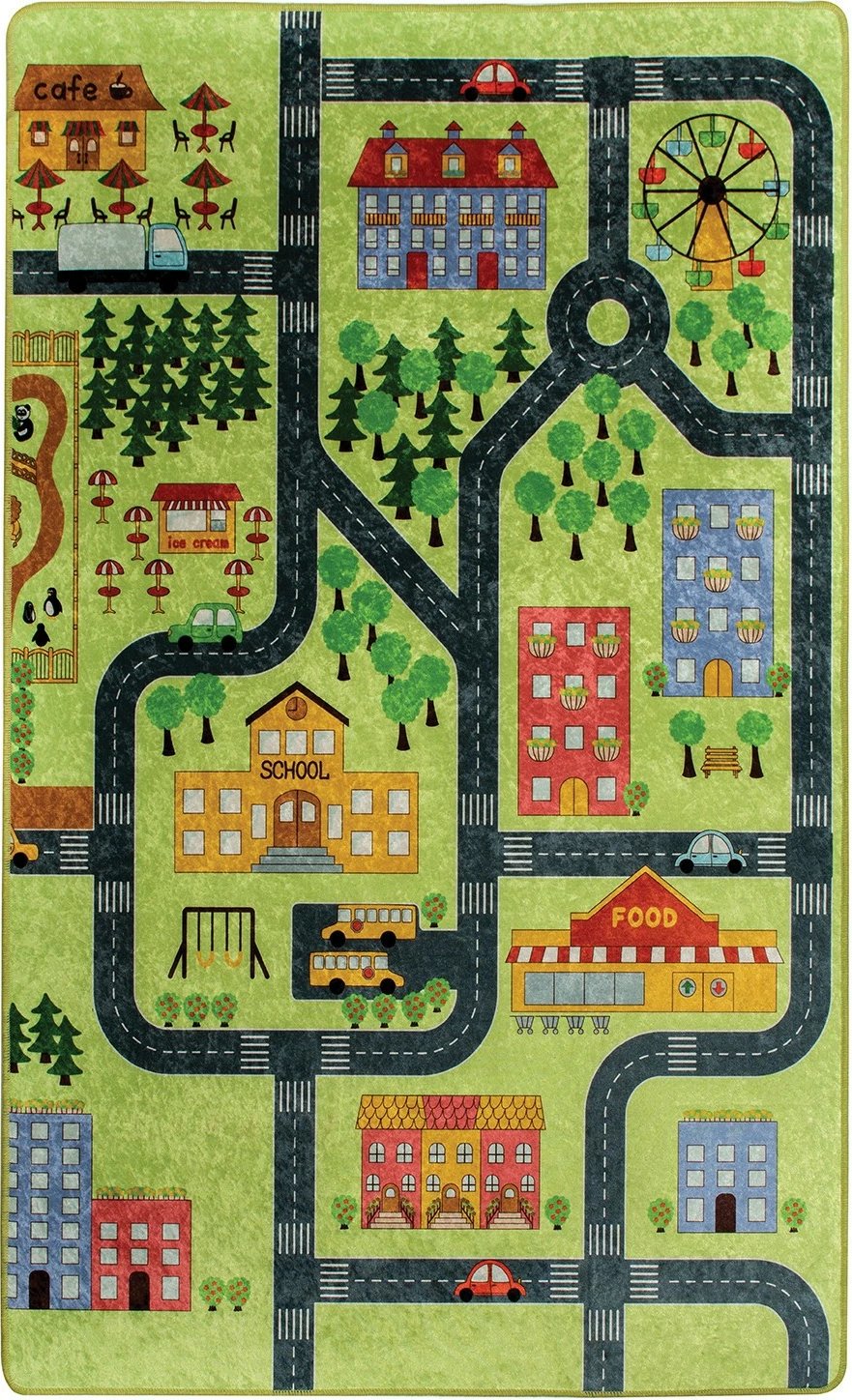 Qilim për fëmijë, Small Town, 100x160cm, shumëngjyrësh