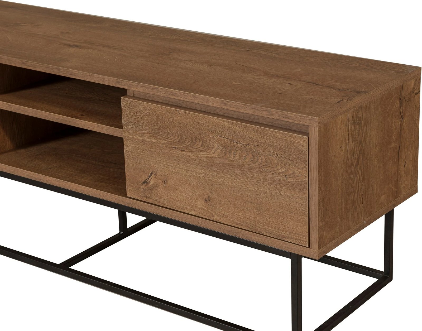 Set mobiljesh për dhomë dite, ngjyrë arrë dhe e zezë, Laxus Takım 3