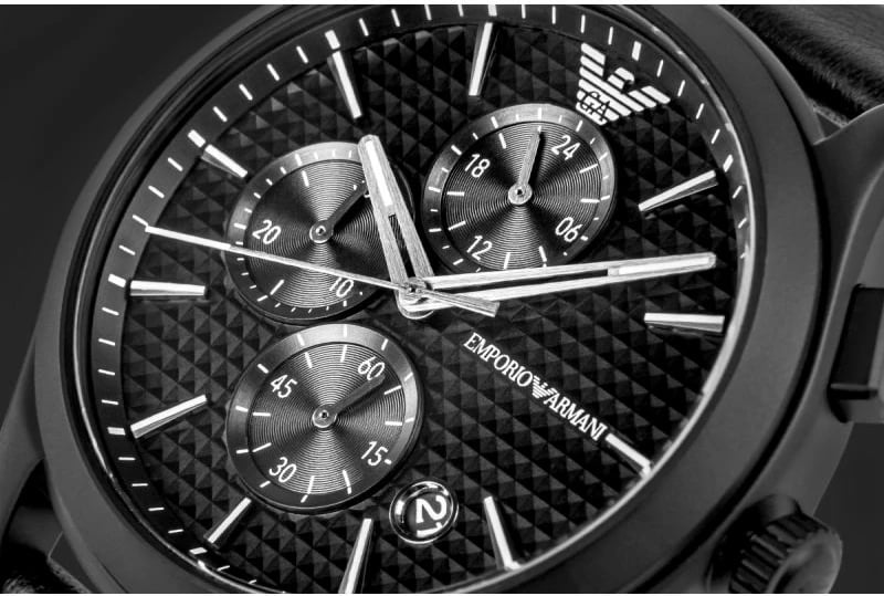 Orë dore me byzylyk për meshkuj Emporio Armani, të zeza