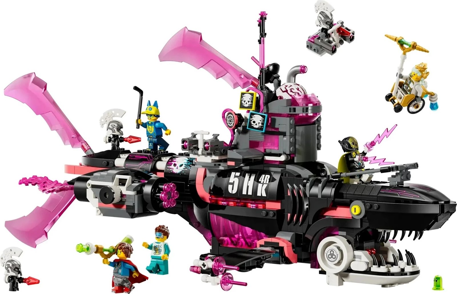 Set LEGO DREAMZzz 71500 Nightmare Shark Submarine, 5 minifigura, për fëmijë 9+ vjeç