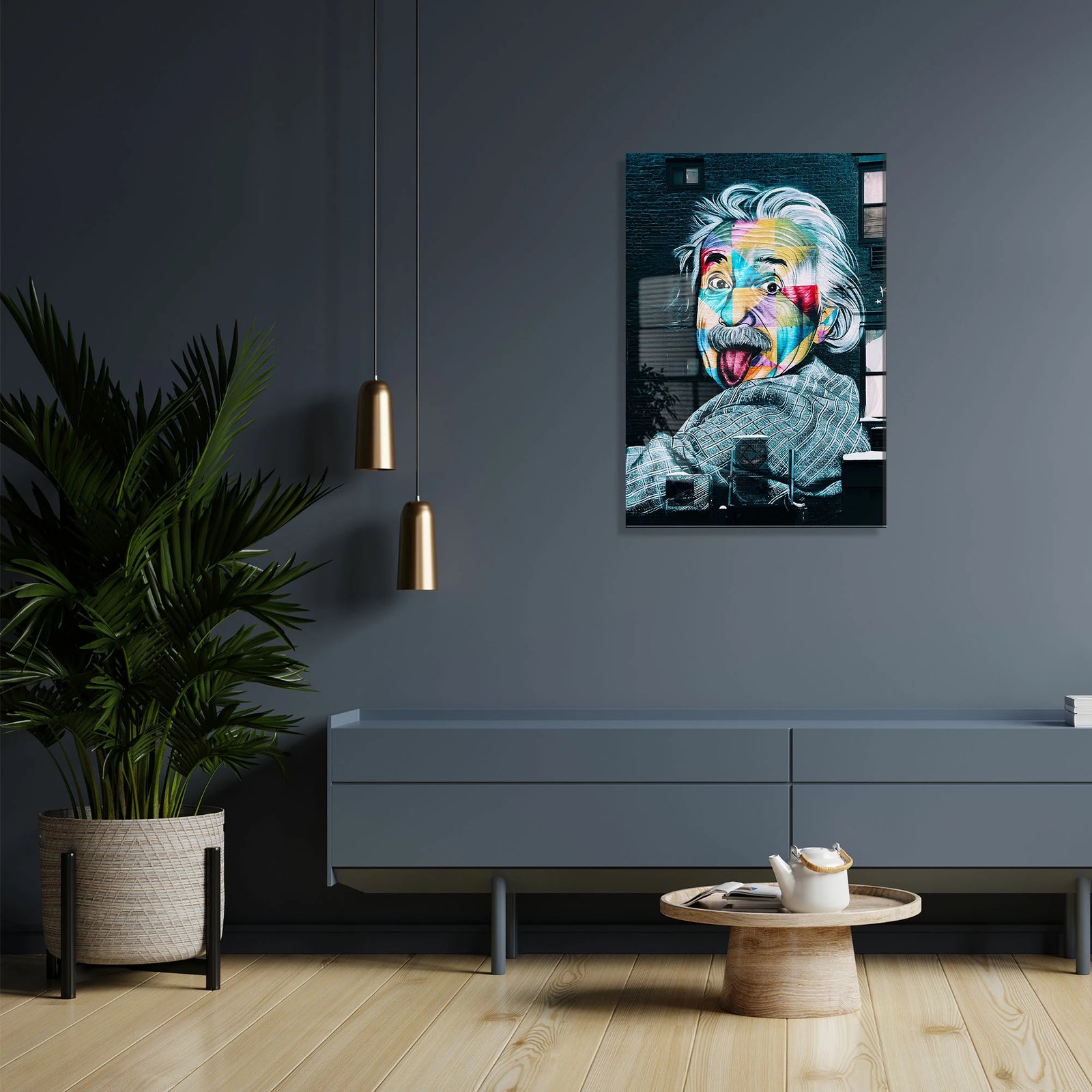 Pikturë dekorative prej xhami të temperuar, shumëngjyrëshe, 30x45cm