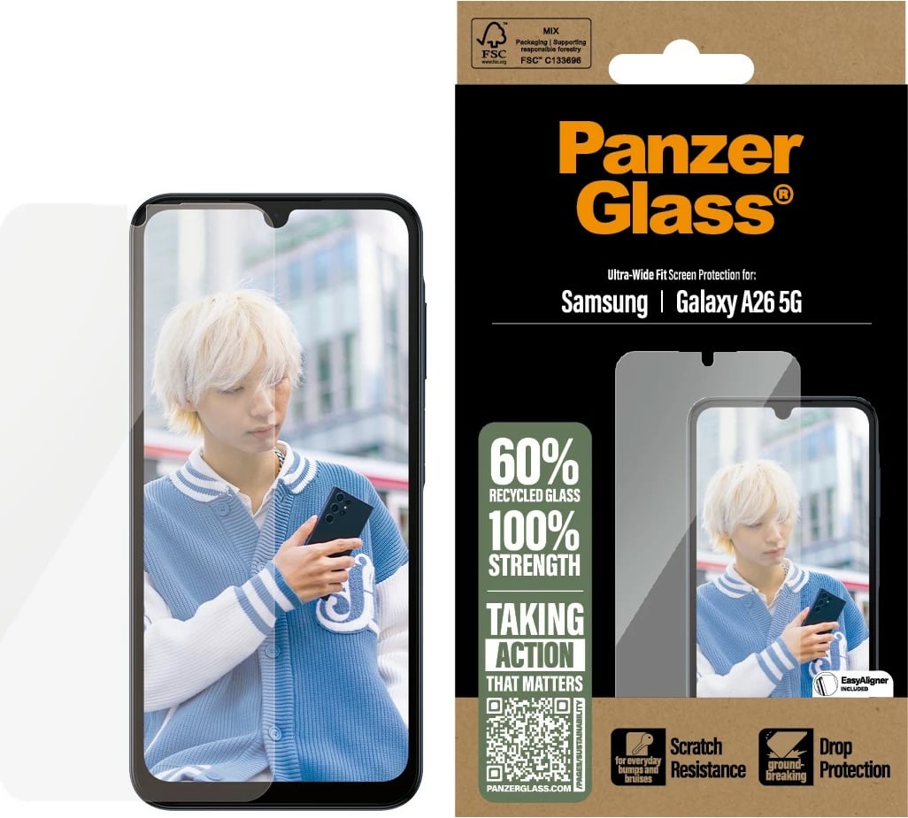 Mbrojtës ekrani PanzerGlass për Samsung Galaxy A26 5G, transparent