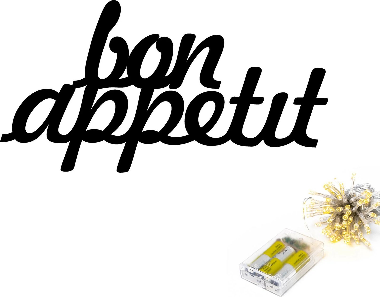 Aksesor dekorativ metalik për mur, Wallity, Bon Appetit 171, ngjyrë e zezë, 30x50cm