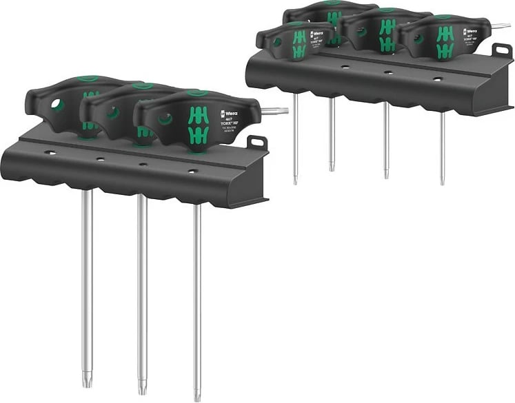 Set kaçavidash Wera 467/7 TORX HF, 7 copë, dorezë T, me mbajtëse