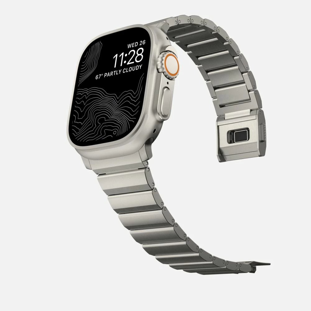 Rrip çeliku Tech-Protect SteelBand për Apple Watch 4/5/6/7/8/9/SE/Ultra 1/2 (42/44/45/49 mm), titanium
