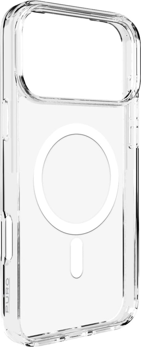Mbështjellës Puro Lite Mag për iPhone 17 Pro Max, MagSafe, Transparent me unazë të bardhë