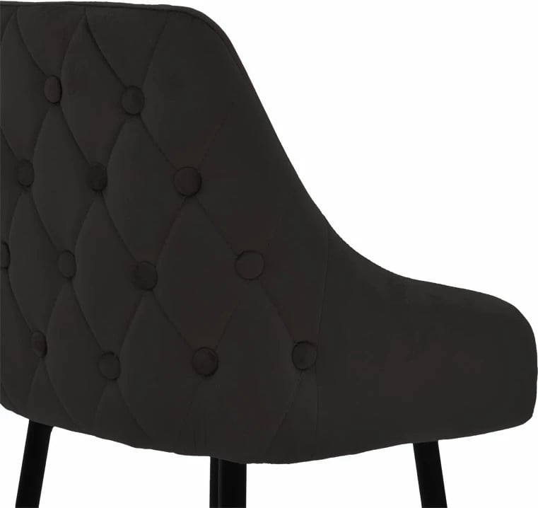 Karrige për bar Lithe këmbë metali ngjyrë ari-velur e zezë 47x44x98cm