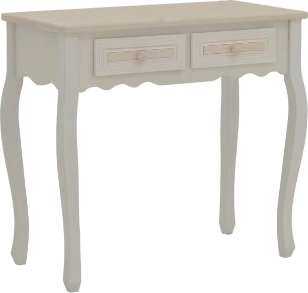 Konsolë Joliene Inart ngjyrë natyrale-antike e bardhë mdf 80x40x75cm