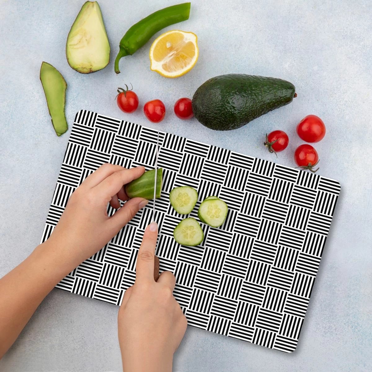 Dërrasë prerëse Hermia, qelq i temperuar, shumëngjyrëshe, Ckt82 - 3040, 30x40cm