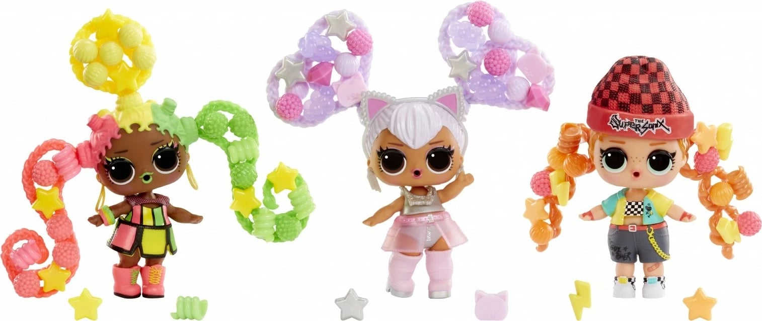 Set rruaza flokësh L.O.L. Surprise Hair Beads Tots, 64+ copë, për vajza