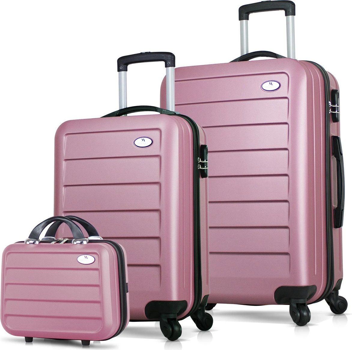 Set valixhesh (3 copë), ngjyrë rozë gold, Zoozie Bags, 8565