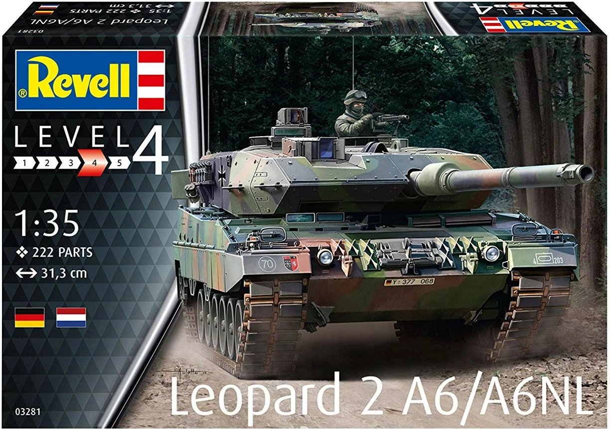 Model plastik Revell Leopard 2A6/A6NL, 1:35, 222 pjesë Model plastik Revell Leopard 2A6/A6NL, 1:35, 222 pjesë