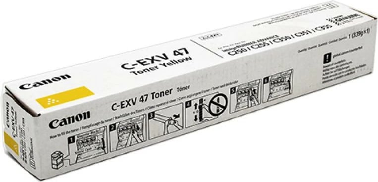 Toner, Canon, C-EXV 47 (8519B002), rendiment 9,750–23,700 faqe, i verdhë