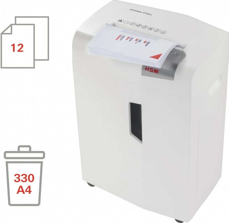 Makineri shkatërruese dokumentesh HSM Shredstar X12Pro, 26L, MicroShred, e bardhë