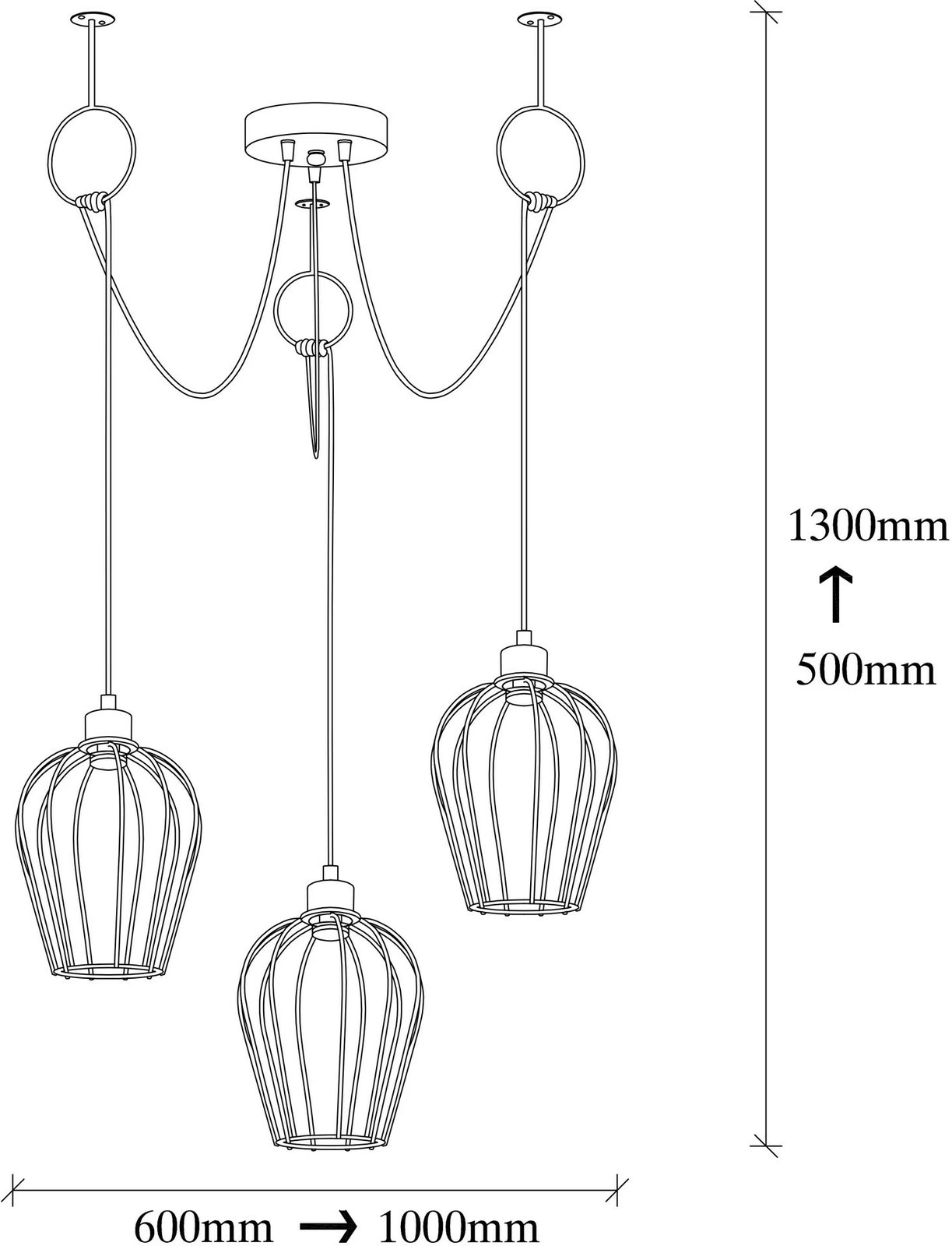 Llambë tavani industriale Nostalgia, ngjyrë e zezë, Opviq Tel-6686