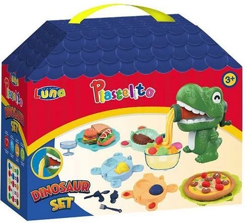 Set plasteline Luna Dinosaur me vegla, për fëmijë 3+ vjeç