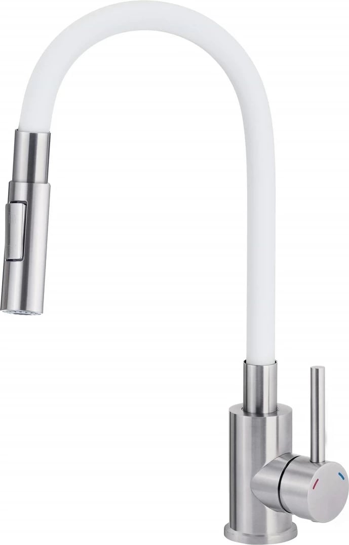 Rubinet kuzhine deante BOC_W740, me grykë të lakuar, 2 lloje spërkatje, Bardhë Rubinet kuzhine deante BOC_W740, me grykë të lakuar, 2 lloje spërkatje, Bardhë