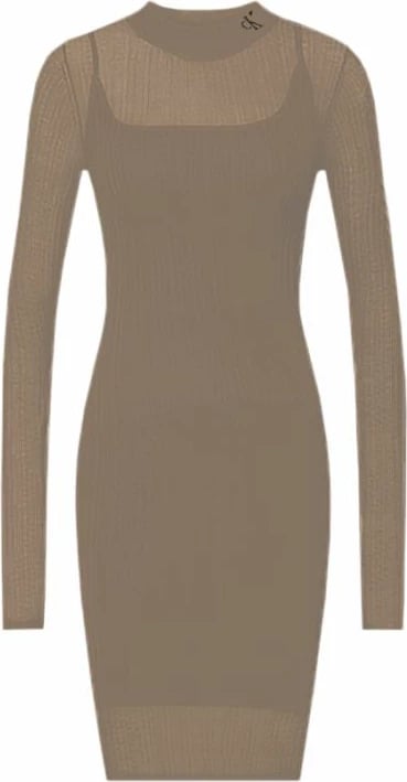 Fustan Calvin Klein për Femra, ngjyrë krem